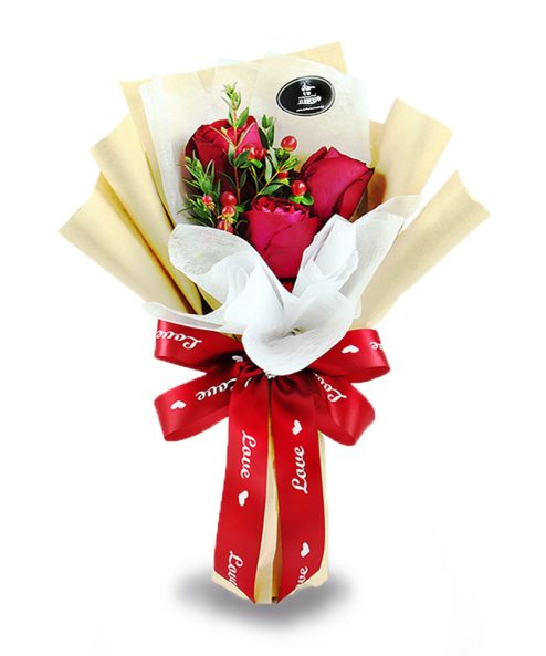 Red Heart Roses Flower Bouquet