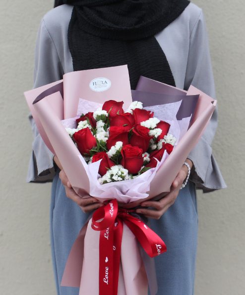 Valentine's Romance Roses Flower Bouquet - Image 4