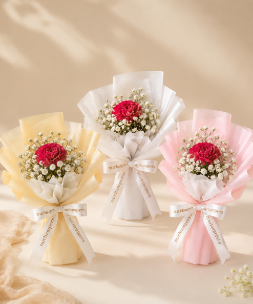 Sweet Single Carnation Bouquet