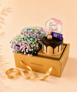 Rainbow Baby Breath Flower Cake Box