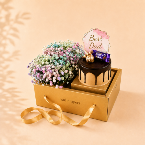 Rainbow Baby Breath Flower Cake Box