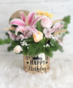 Sweet Mauve Flower Hat Box
