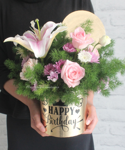 Piccadilly Pink Flower Hat Box - Image 2