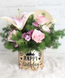 Piccadilly Pink Flower Hat Box