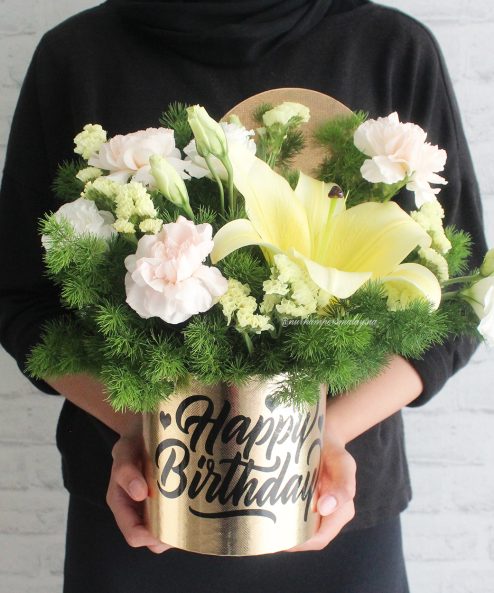 Harper Ivory Flower Hat Box - Image 2