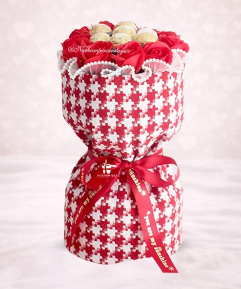 Valentine's Nura Flower Soap with Chocolate Bouquet