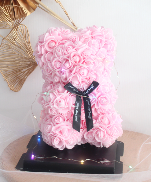 Teddy Pink Rose Bear Flower