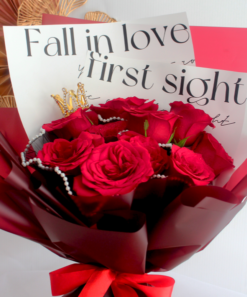 Fall In Love Red Roses Bouquet - Image 3