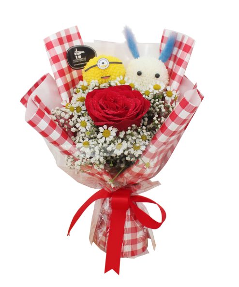 Minion & Bunny Flower Bouquet