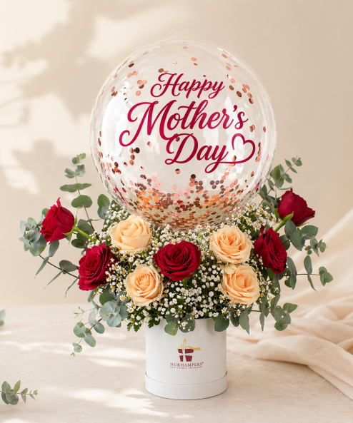 Balloon & Flower Gift Box Kirana Mom