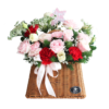 Mix of carnation & rose flower basket