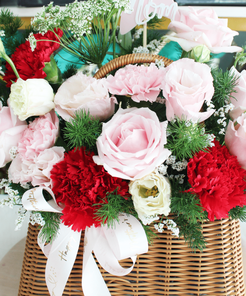 Delisya Pink Daisy Flower Basket - Image 3
