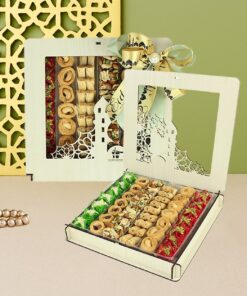 Luxury 42-Piece Baklava in Hand - Carved Mosque Box