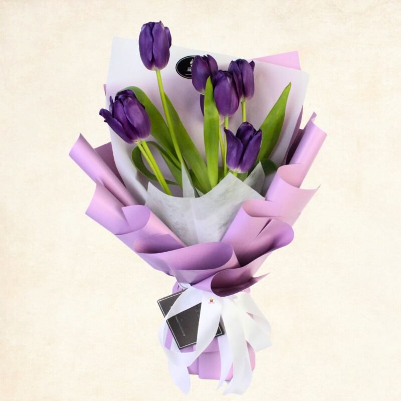 Purple Tulip Flower Bouquet