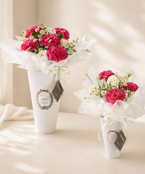 Cherry Pink Carnation Flower Box - Image 3