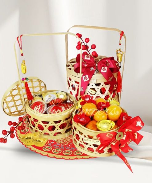 bamboo basket hamper cny