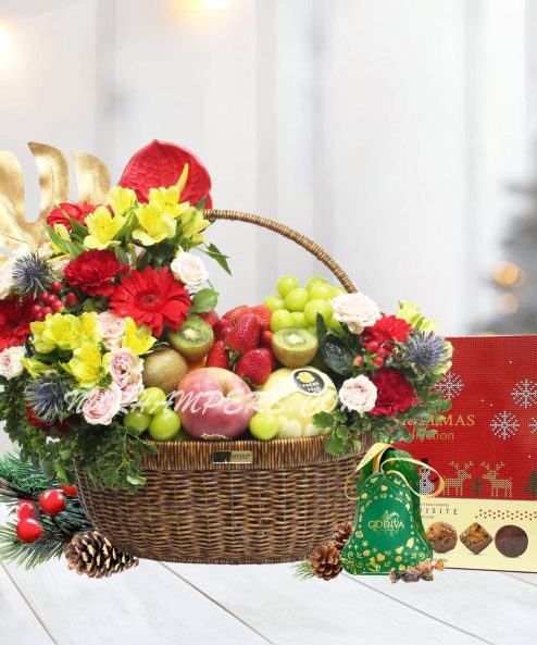 Christmas Deluxe Fruit & Godiva Indulgence Basket (Klang Valley)