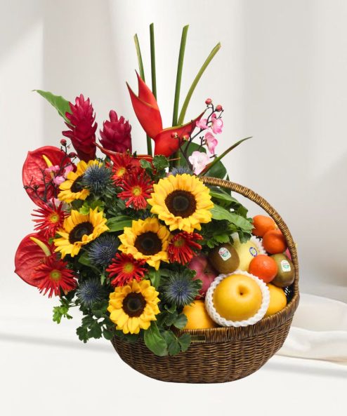 CNY Prosperity Sunflower Fruit Basket - Image 2