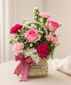 Blush Garden Flower Basket