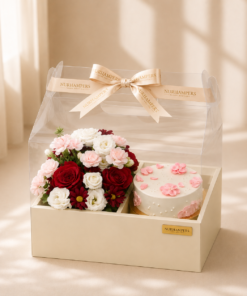 Romance Cake and Flower Gift Box