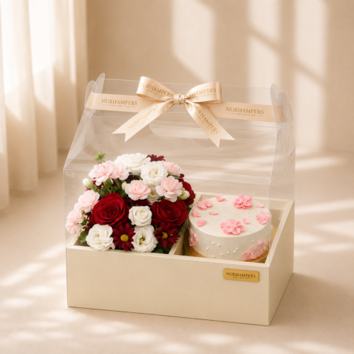 Romance Cake and Flower Gift Box