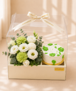Pure Elegance Cake and Flower Gift Box