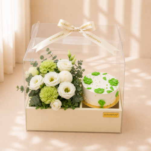 Pure Elegance Cake and Flower Gift Box